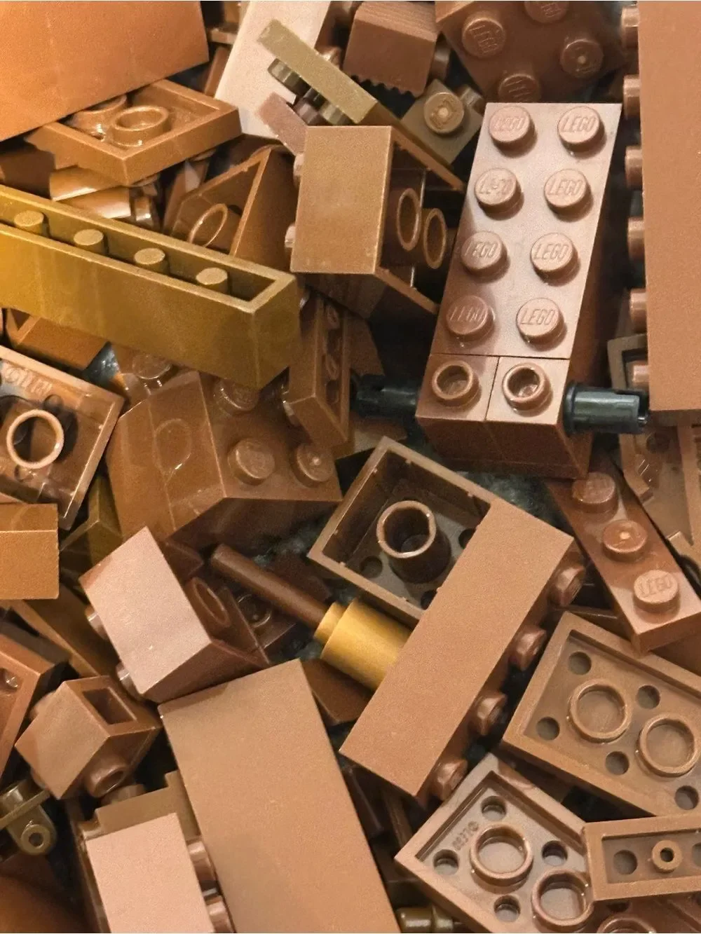 LEGO  Brown and Tan Mix Bricks and Plates over 1lb